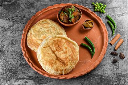 Picture of 2 Matar Kachori Dum Aloo No Onion Garlic (big Size)